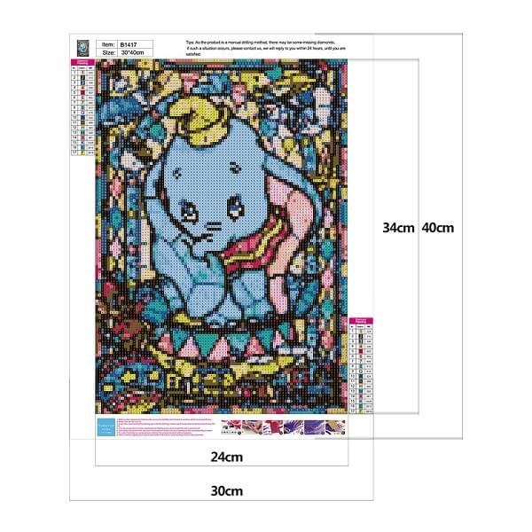dumbo diamond painting kit canvas size