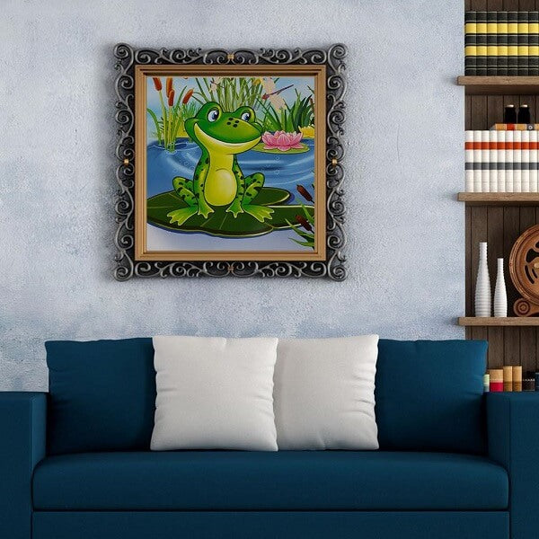 diamond painting kit frog on lotus leaf