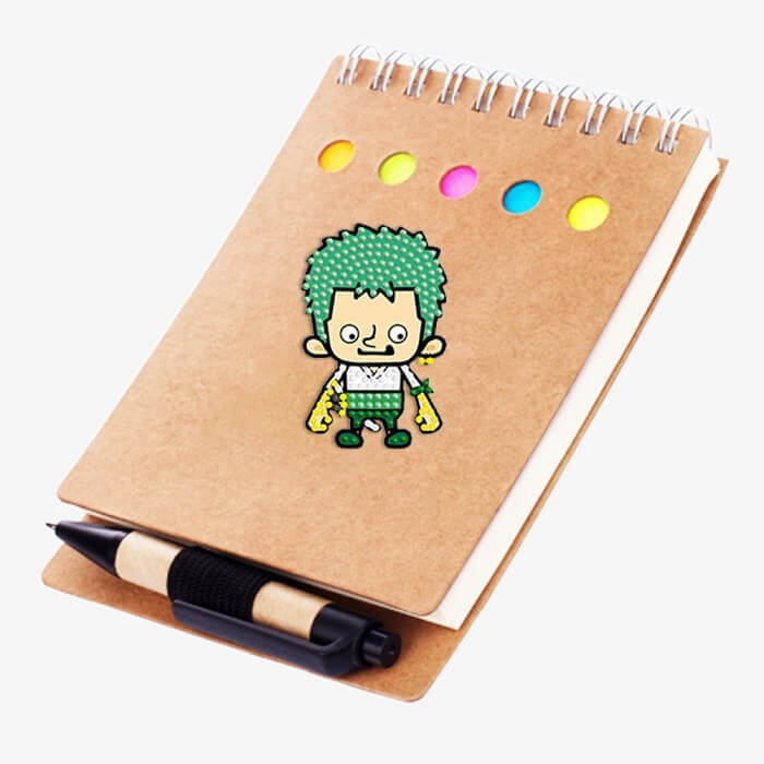 one piece Japanese cartoon diamond painting sticker on notebook cover