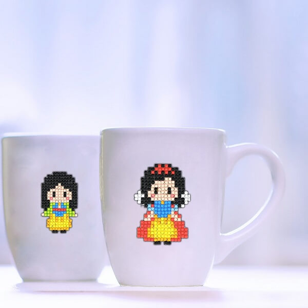 Disney princess diamond painting stickers on cups