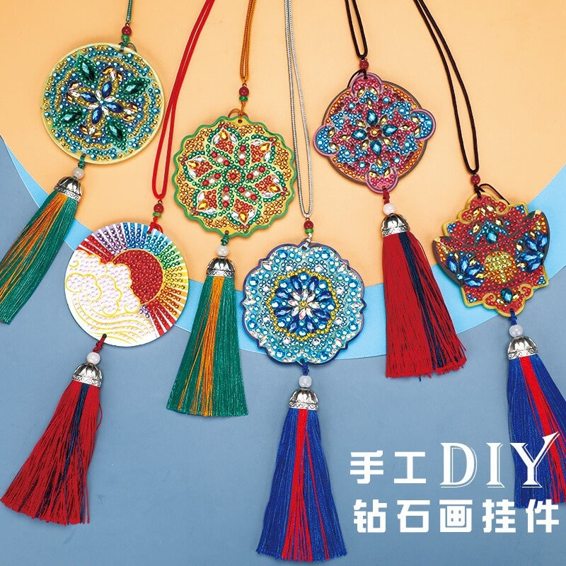 DIY Special Shaped Diamond Painting Lucky Hanging Pendant With Tassel