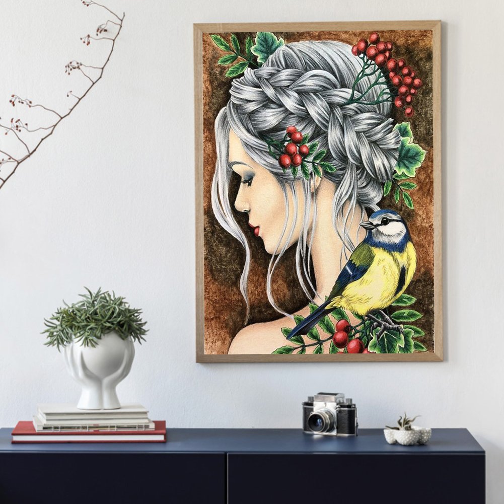 11ct Estampado Ponto Cruz - Menina (40*50cm)