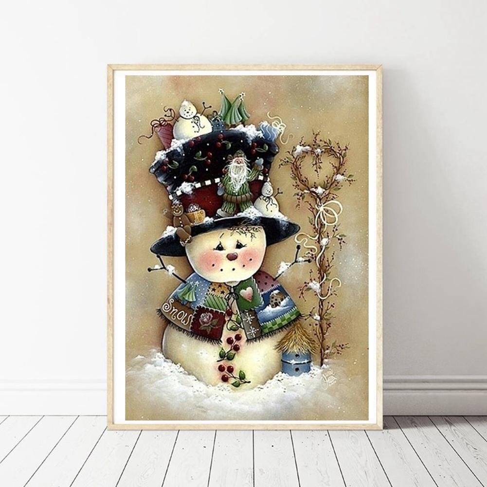 Pintura Diamante - Rodada Completa - Boneco de Neve P