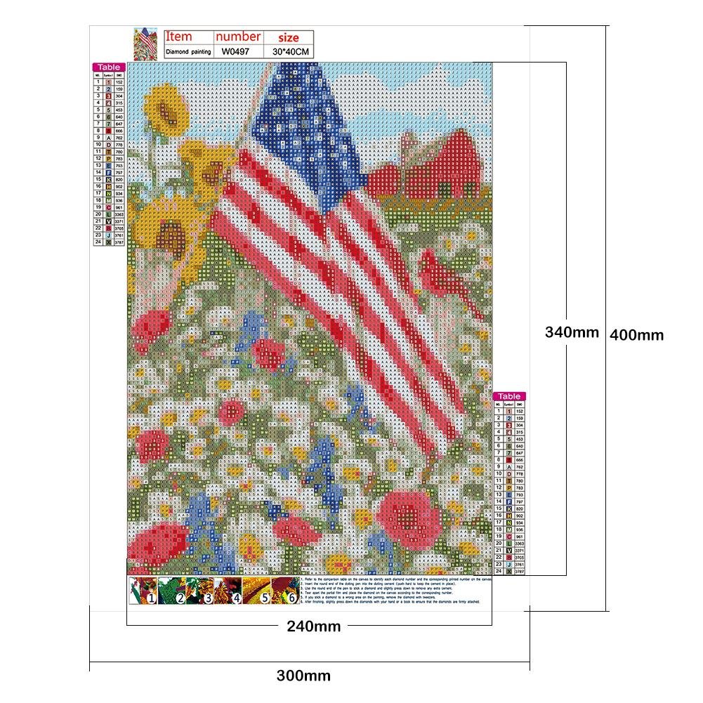 Pintura Diamante - Redondo Completo - Bandeira Rosa A