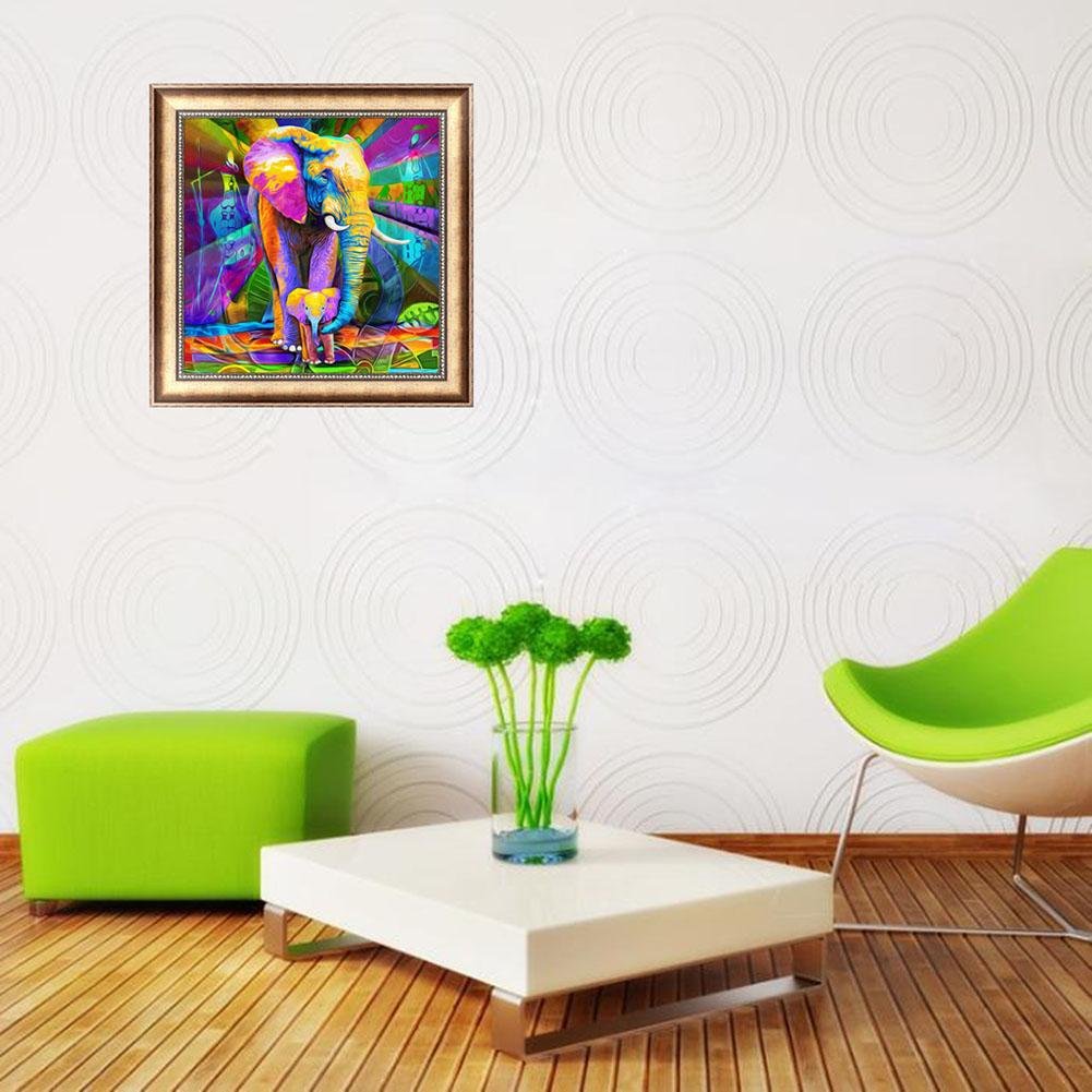 Diamond Painting - Full Round - Colorful Elephant A