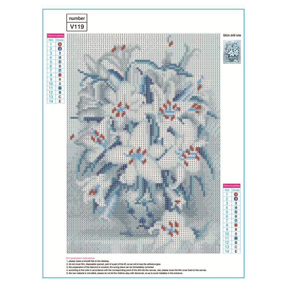 Pintura Diamante - Redondo Completo - Flor de Lírio