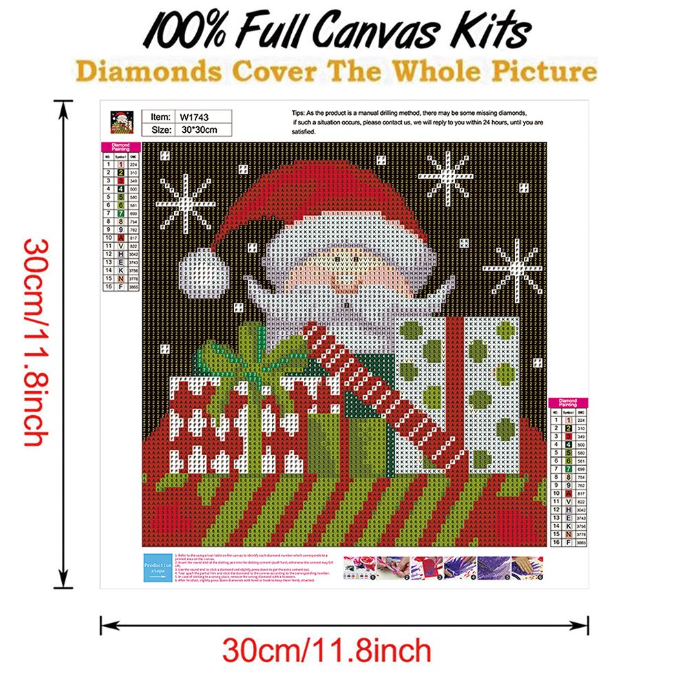 Diamond Painting - Full Round - Santa Claus with Gifts