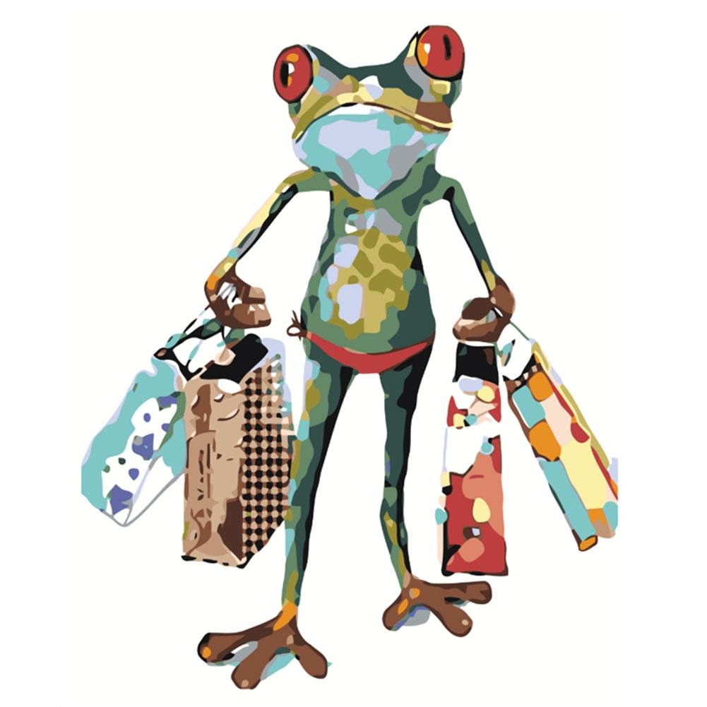 Paint By Number Oil Painting Shopping Frog (40*50cm)
