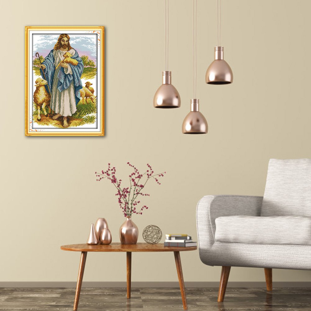 Ponto Cruz Estampado 14ct - Jesus Cristo (46*34cm)