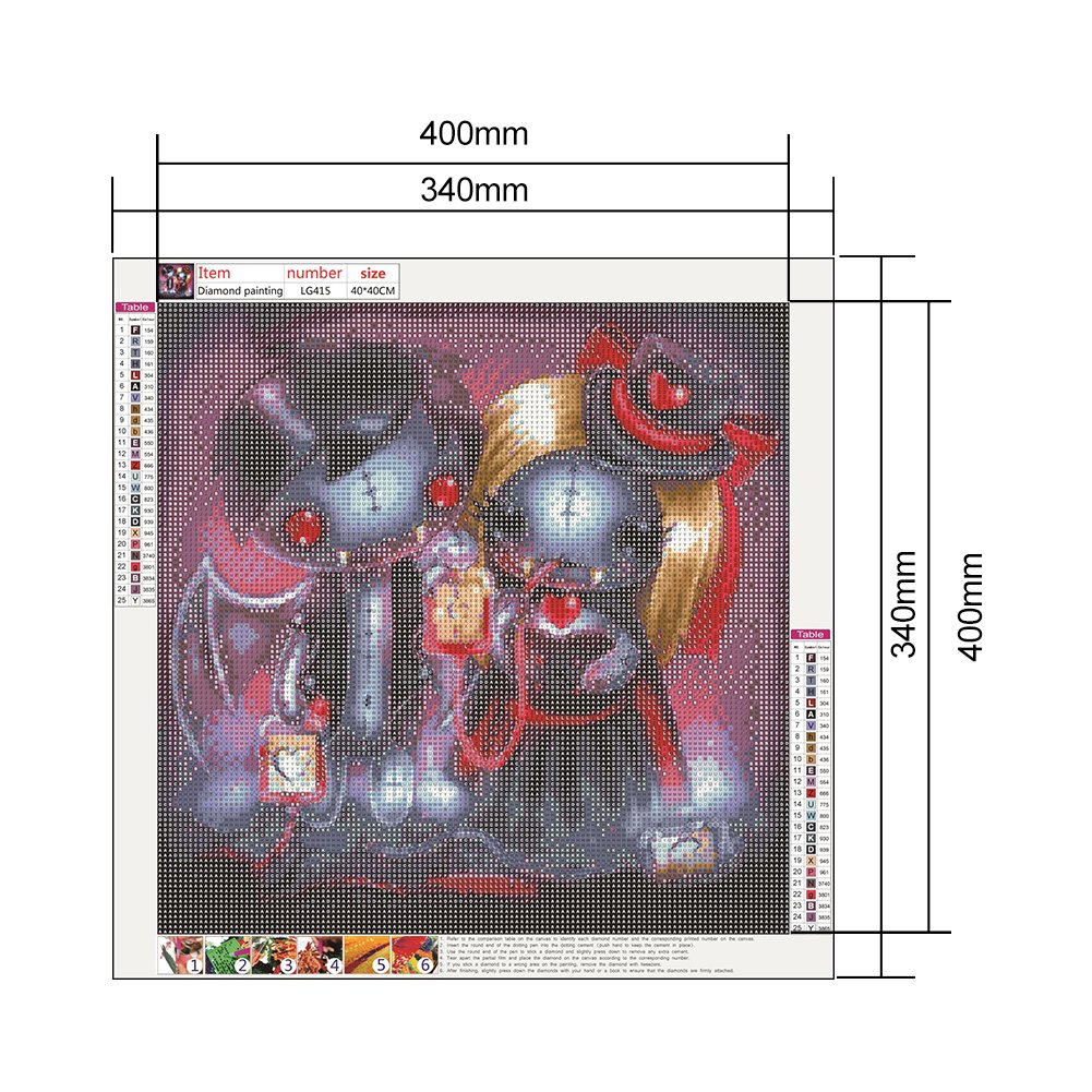 Diamond Painting - Full Round - Cartoon Vampires (40*40cm)