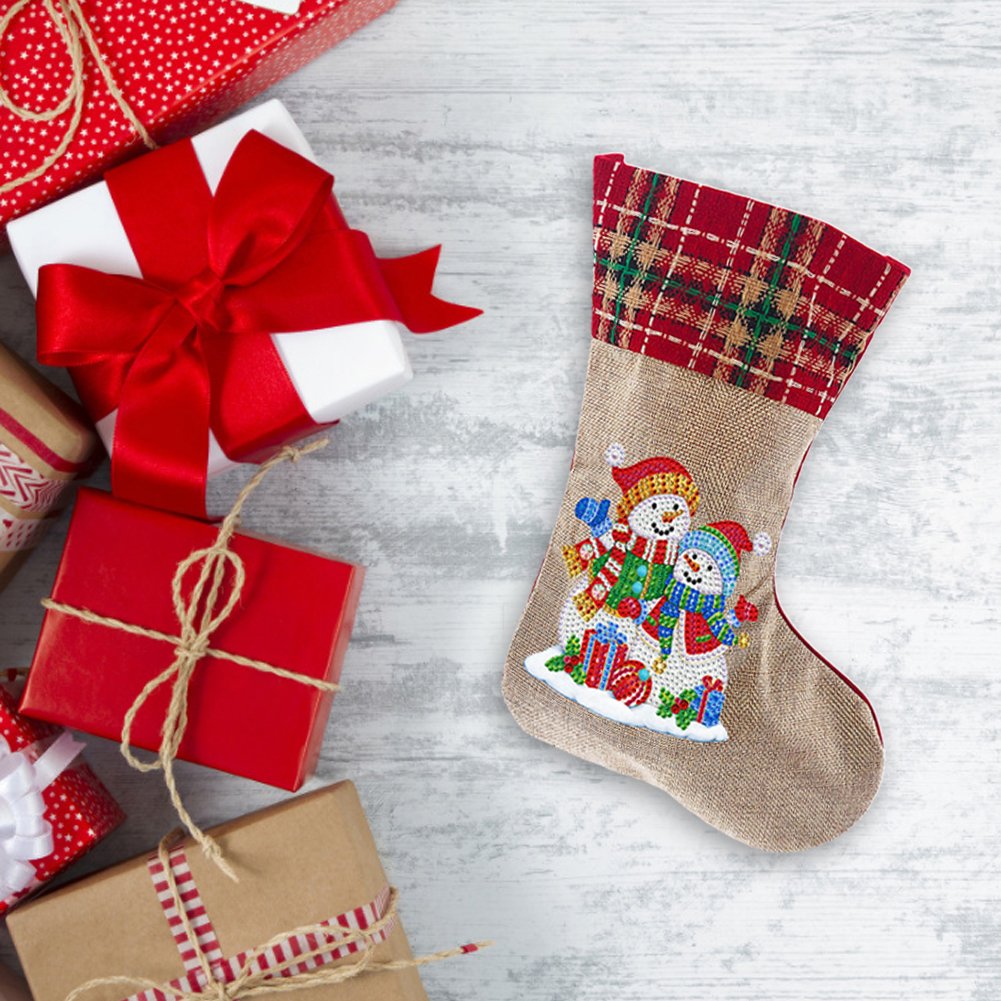 DIY Diamond Painting Chritsmas Socks - Snowman
