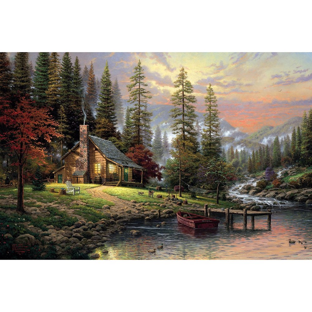 11ct Stamped Cross Stitch Quiet River (36*46cm)