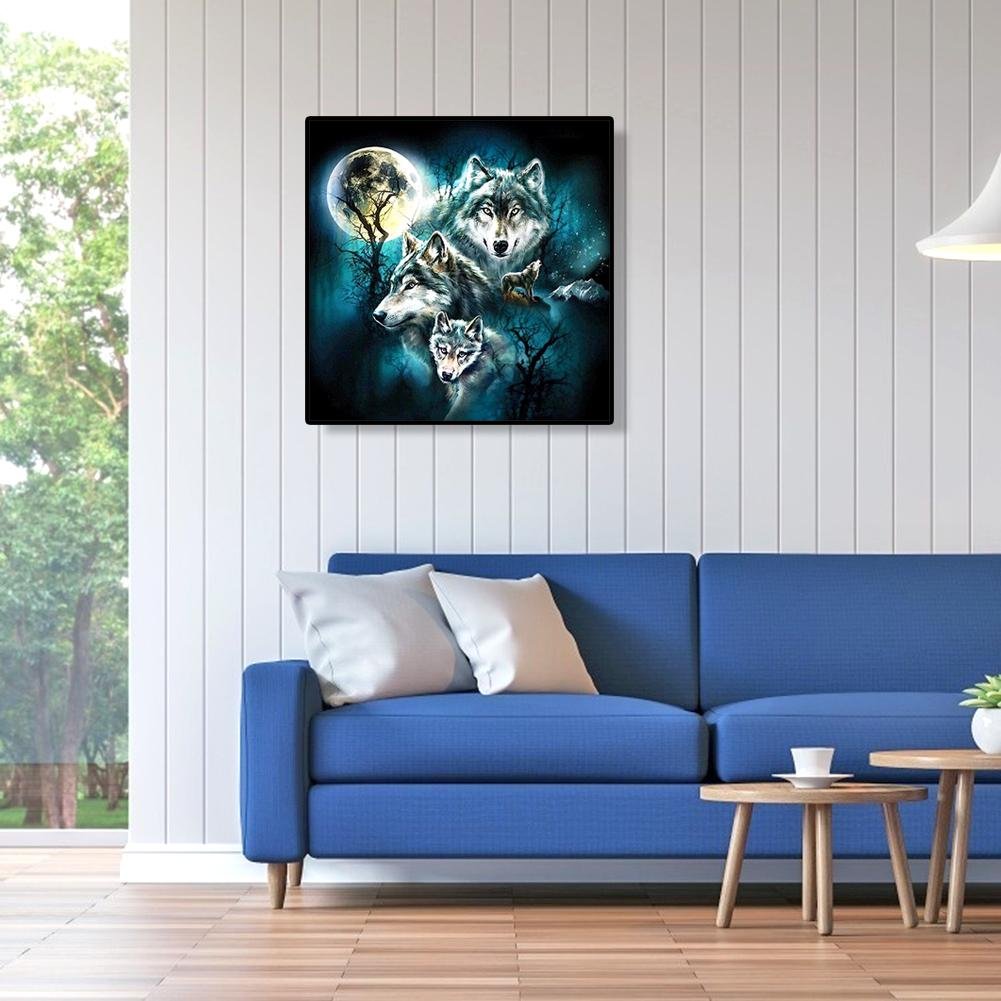 Diamond Painting - Full Round - Night Wolves