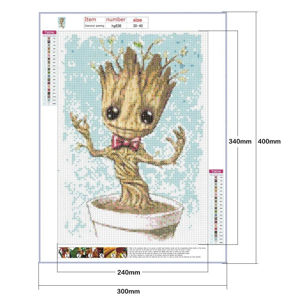 Diamond Painting - Full Round - Cute Groot