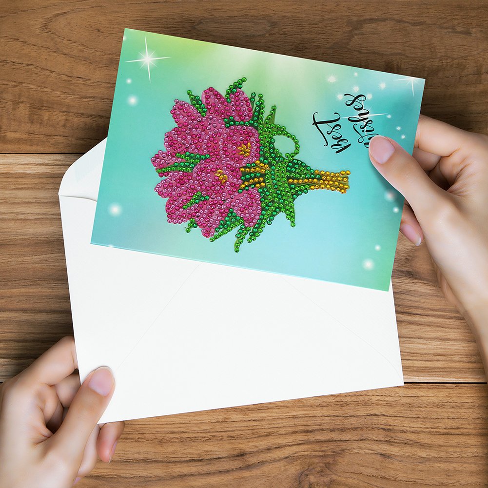 DIY Diamond Painting Greeting Card - Flowers