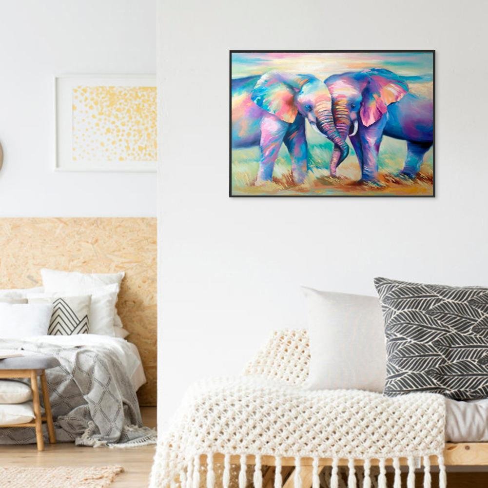 Pintura Diamante - Redondo Completo - Elefante D