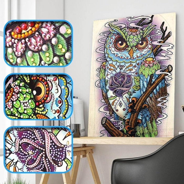 5D DIY DIY 5D Crystal Rhinestone Diamond Painting Kit Owl