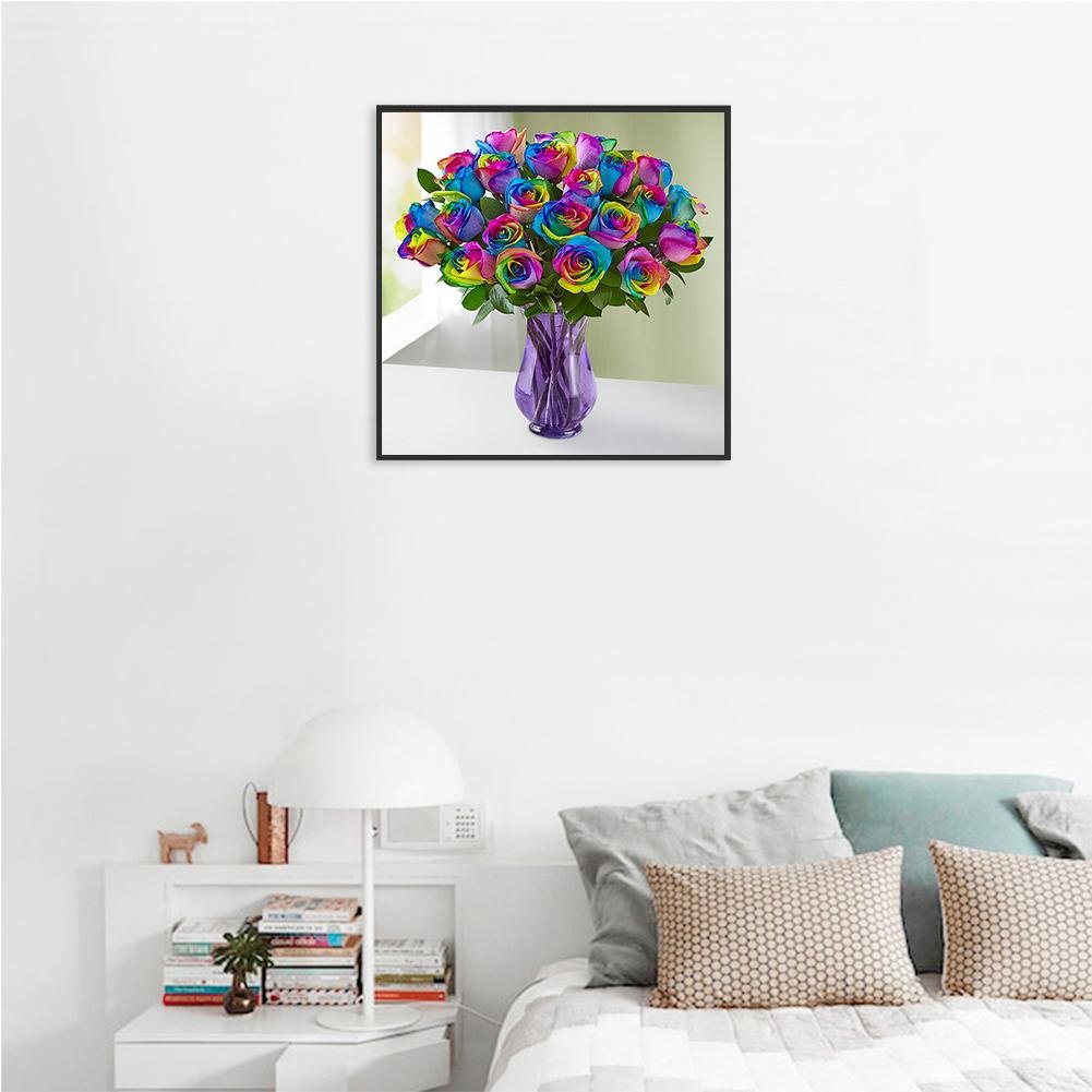 Diamond Painting - Full Round - Colorful Rose 2
