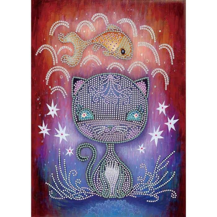 Cartoon Cat Partial Special Shape Drill Rhinestone Mosaic Craft Kit