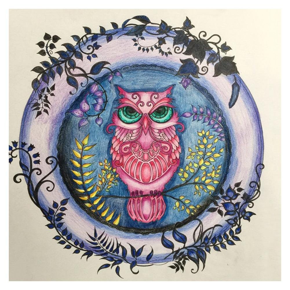 Pink Owl 5D Diy Full Round Beads Diamond Painting Kit