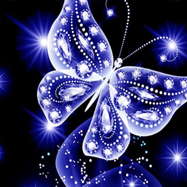 Crystal Butterfly Partial Round Diamond Painting