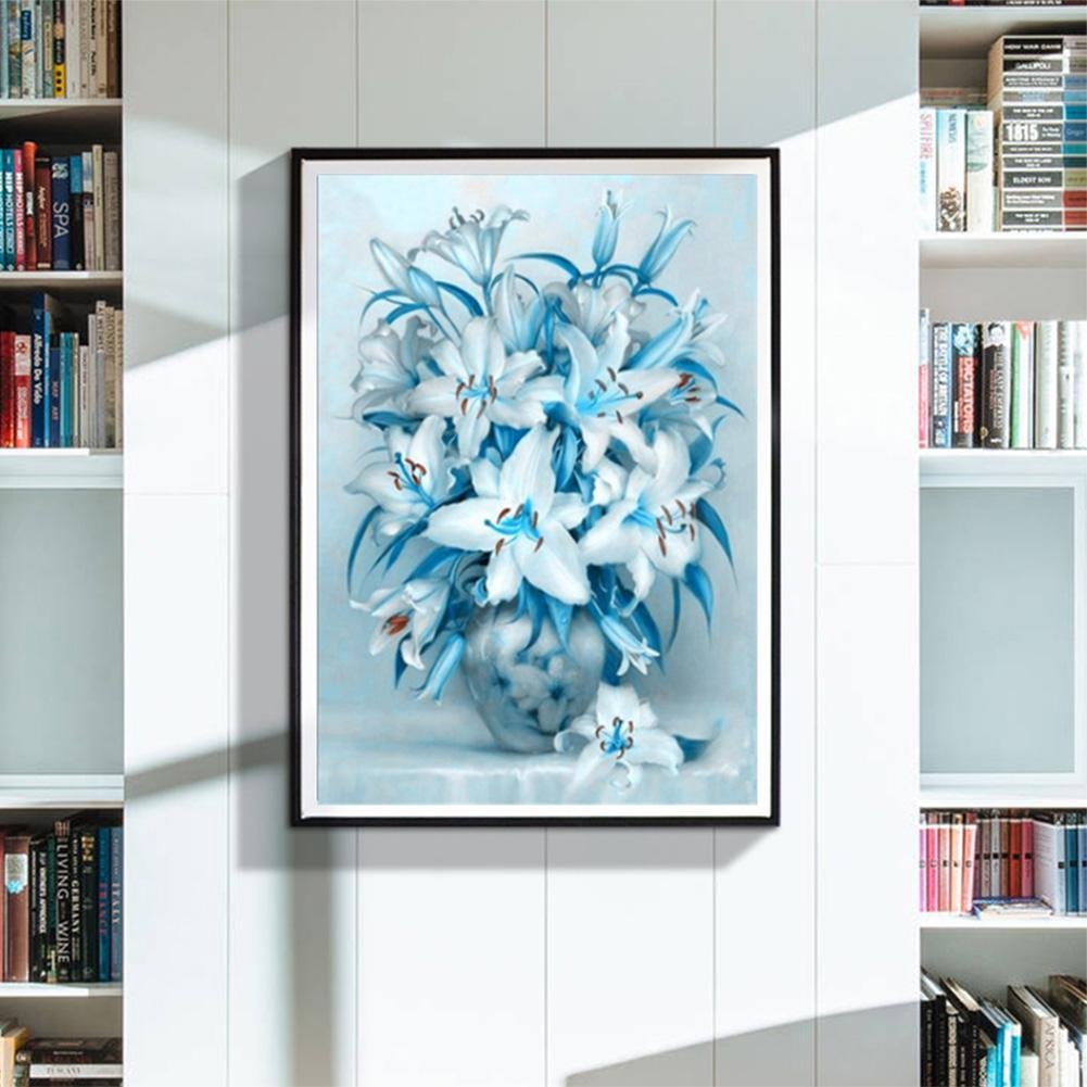 Pintura Diamante - Redondo Completo - Flor de Lírio