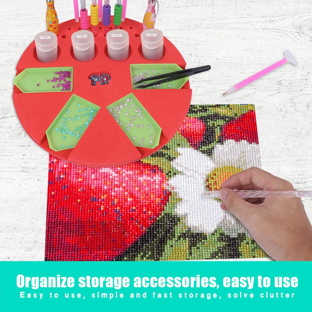 Diamond Painting Point Drill Storage Holder + 4pc Green Plates
