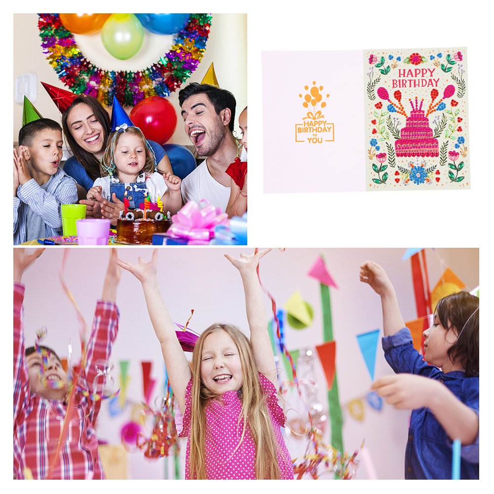 DIY 5D Diamond Painting Happy Birthday Postcard-Cake