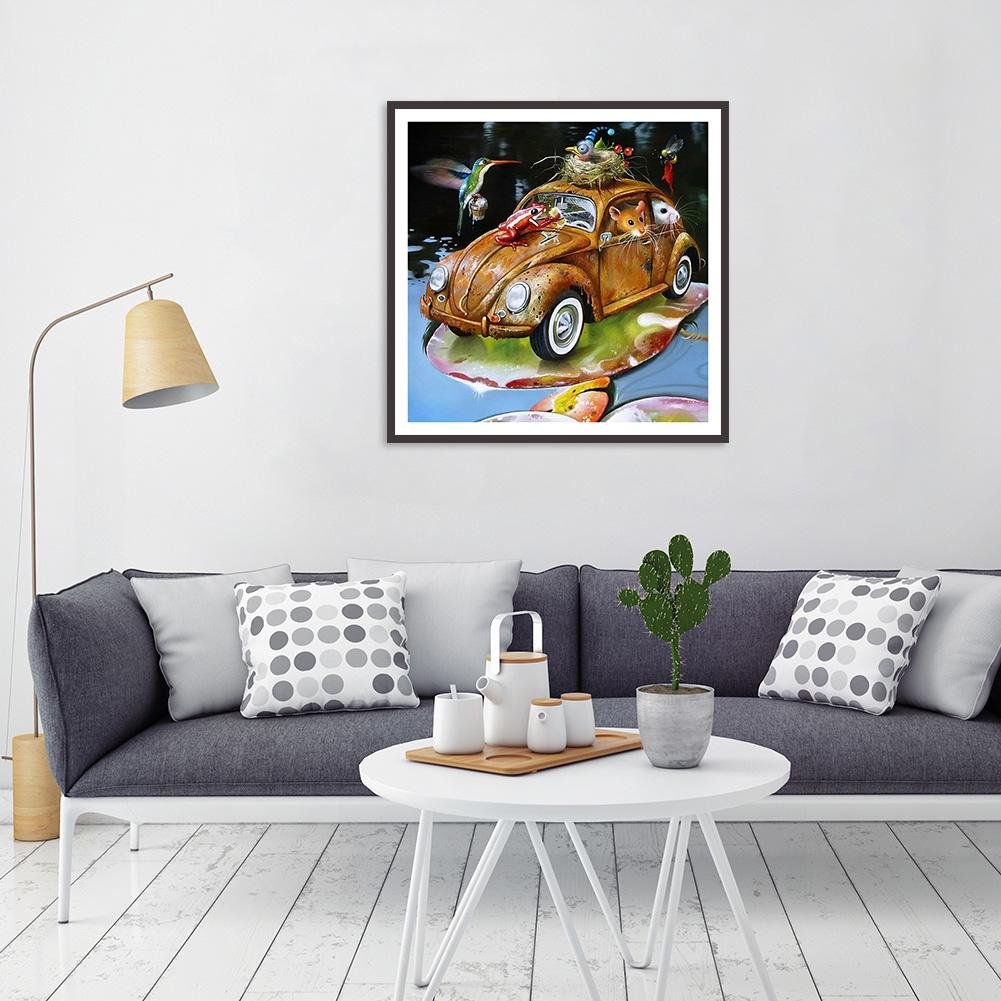 Pintura Diamante - Rodada Completa - Carro Cartoon A