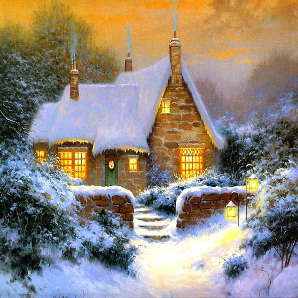 Diamond Painting - Full Round - Snow House