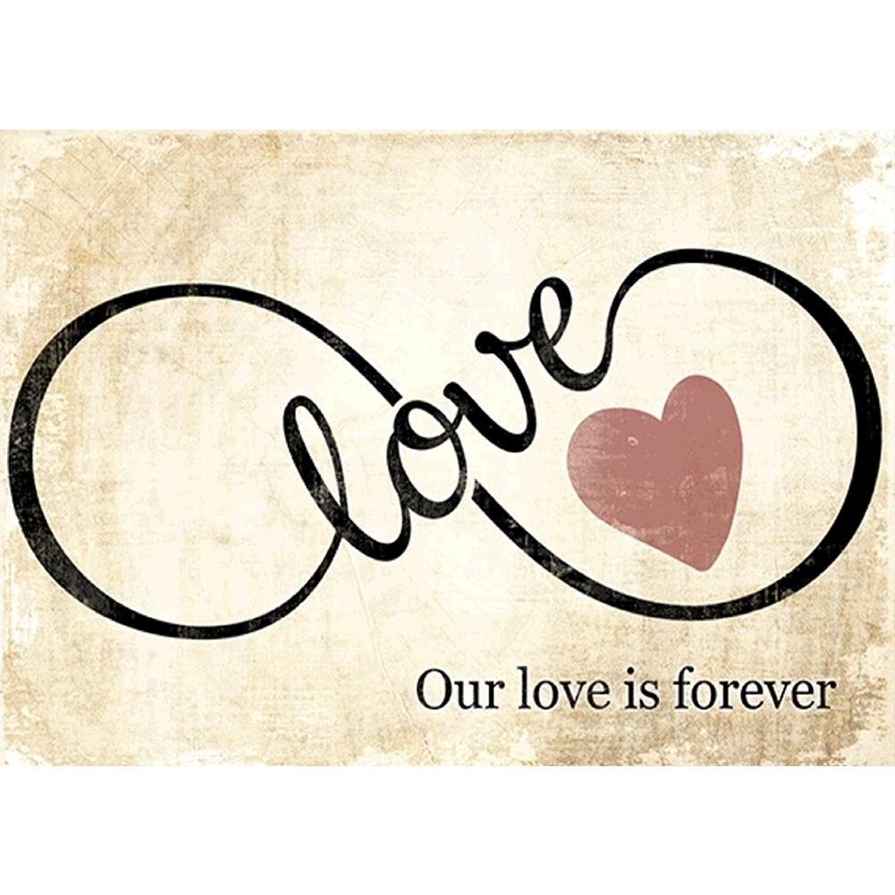 5D Diy Diamond Painting Kit Full Round Beads Love Is Forever