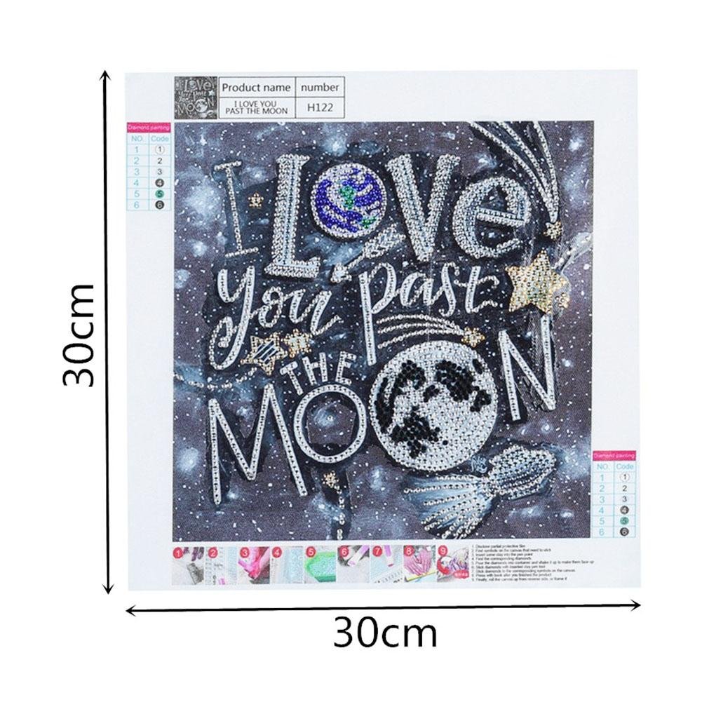 Diamond Painting - Crystal Rhinestone - I Love U Moon