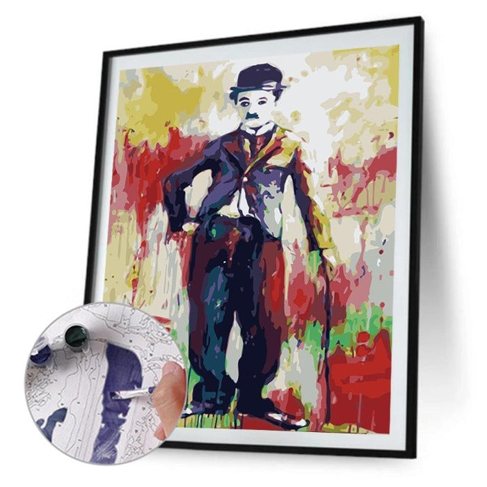 DIY Digital Oil Painting By Numbers Kits Chaplin Acrylic Color Drawing