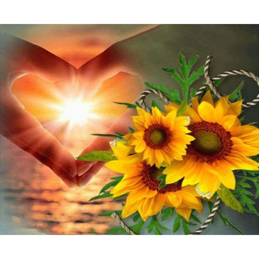 5D Diy Diamond Painting Kit Full Round Beads Sunflower