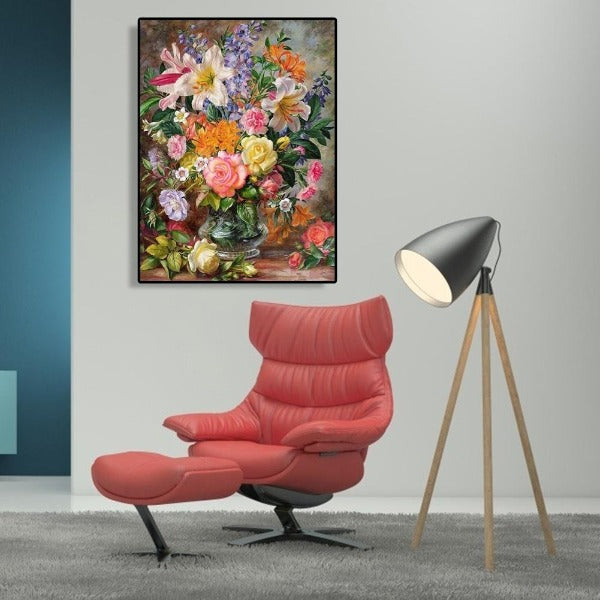 Painting By Numbers Colorful Flower Hand Painted Canvas Oil Art Picture Craft