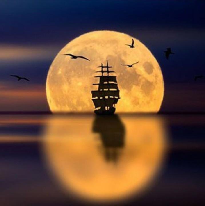 Diamond Painting - Full Round - Moon Ship