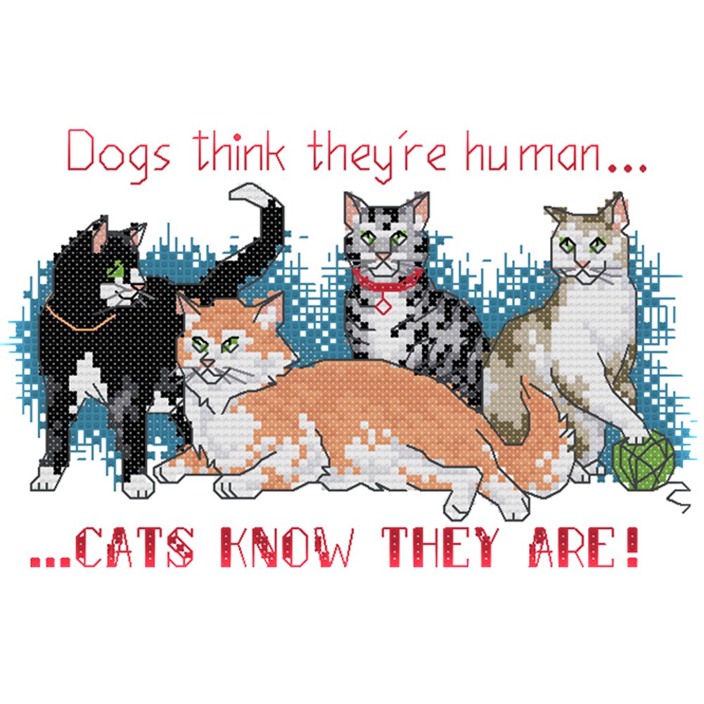 14ct Stamped Cross Stitch Cats (22*15cm)