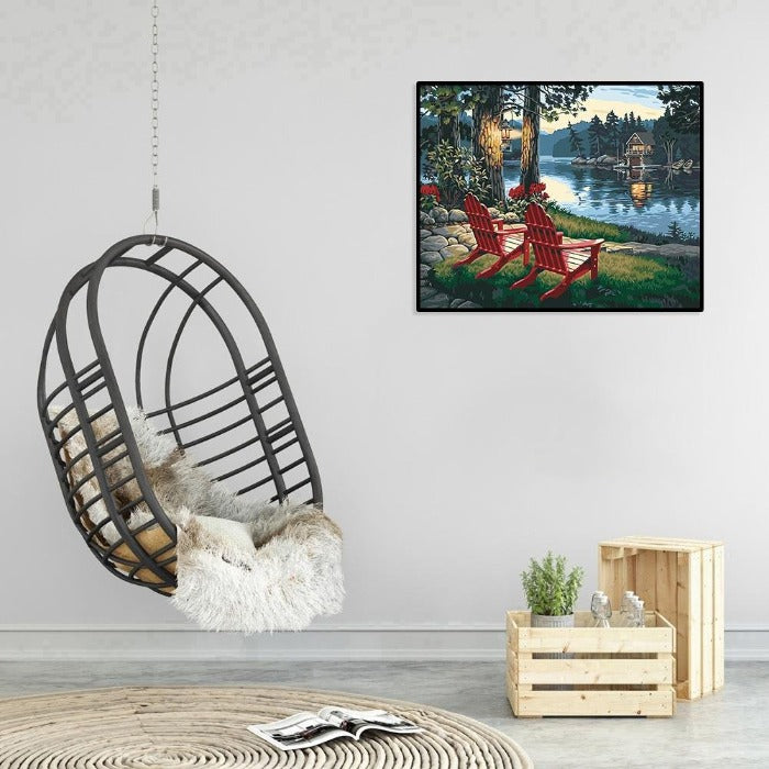 Relax Lake Hand Painted Artwork Canvas Digital Oil Art Picture Craft Home Wall Decor