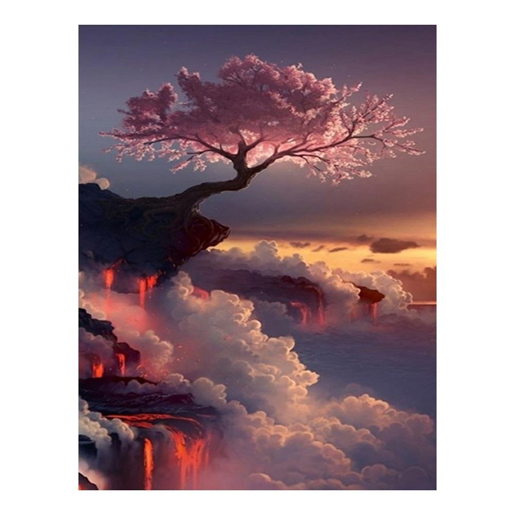 5D DIY Diamond Painting Kit - Partial Round - Cliff Tree