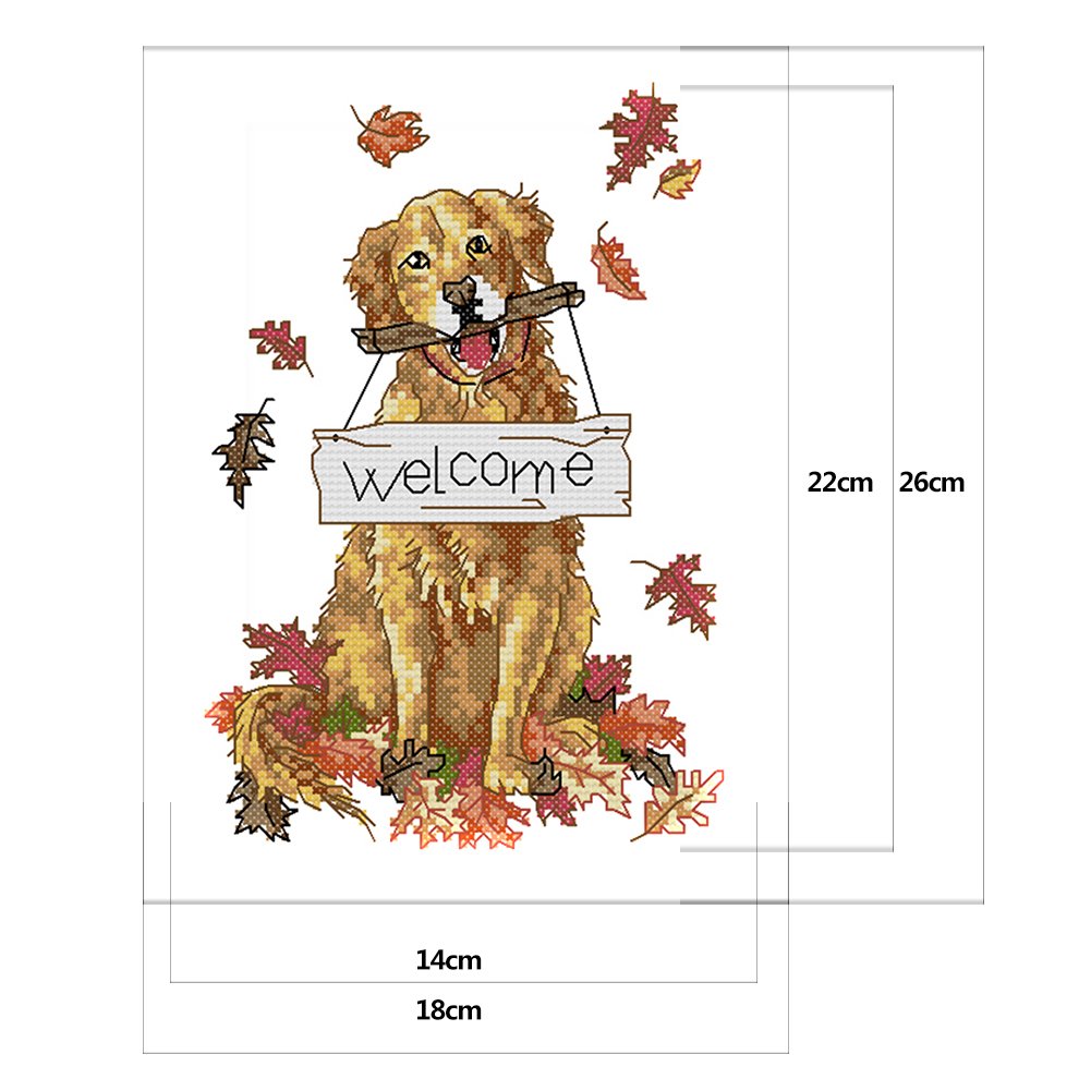 14ct Estampado Ponto Cruz - Cachorro (18*26cm)