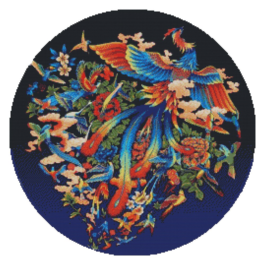14ct Stamped Cross Stitch Hundred Birds (53*53cm)