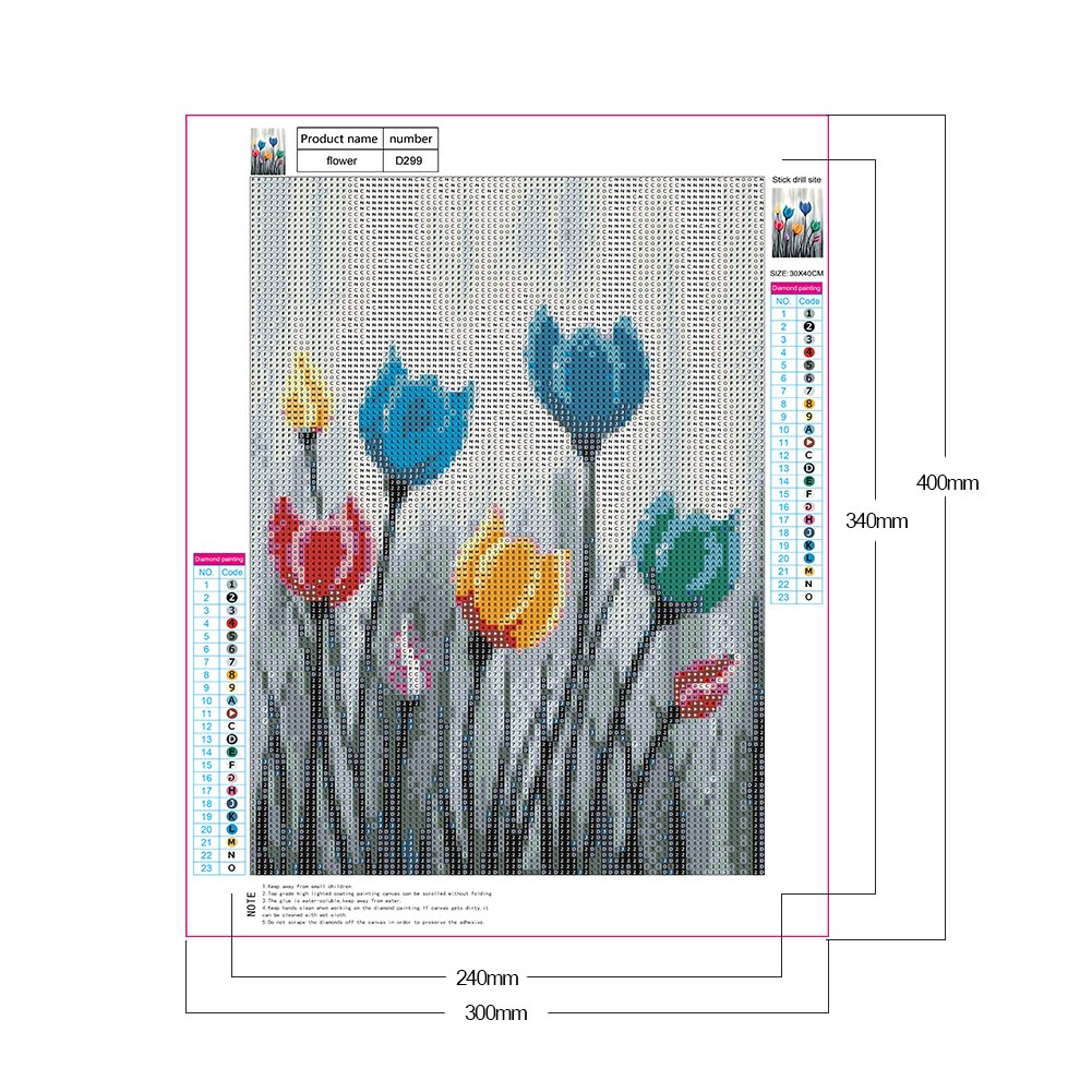 Diamond Painting - Full Round - Colorful Flowers B