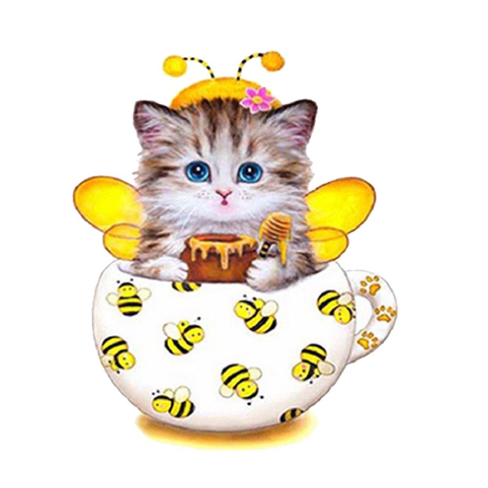 Diamond Painting - Partial Round - Cup Cat A
