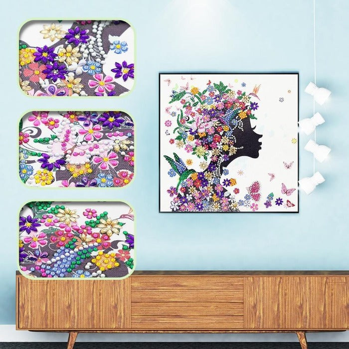 5D Diamond Painting (Part Drill) Crystal Rhinestone Flower Girl