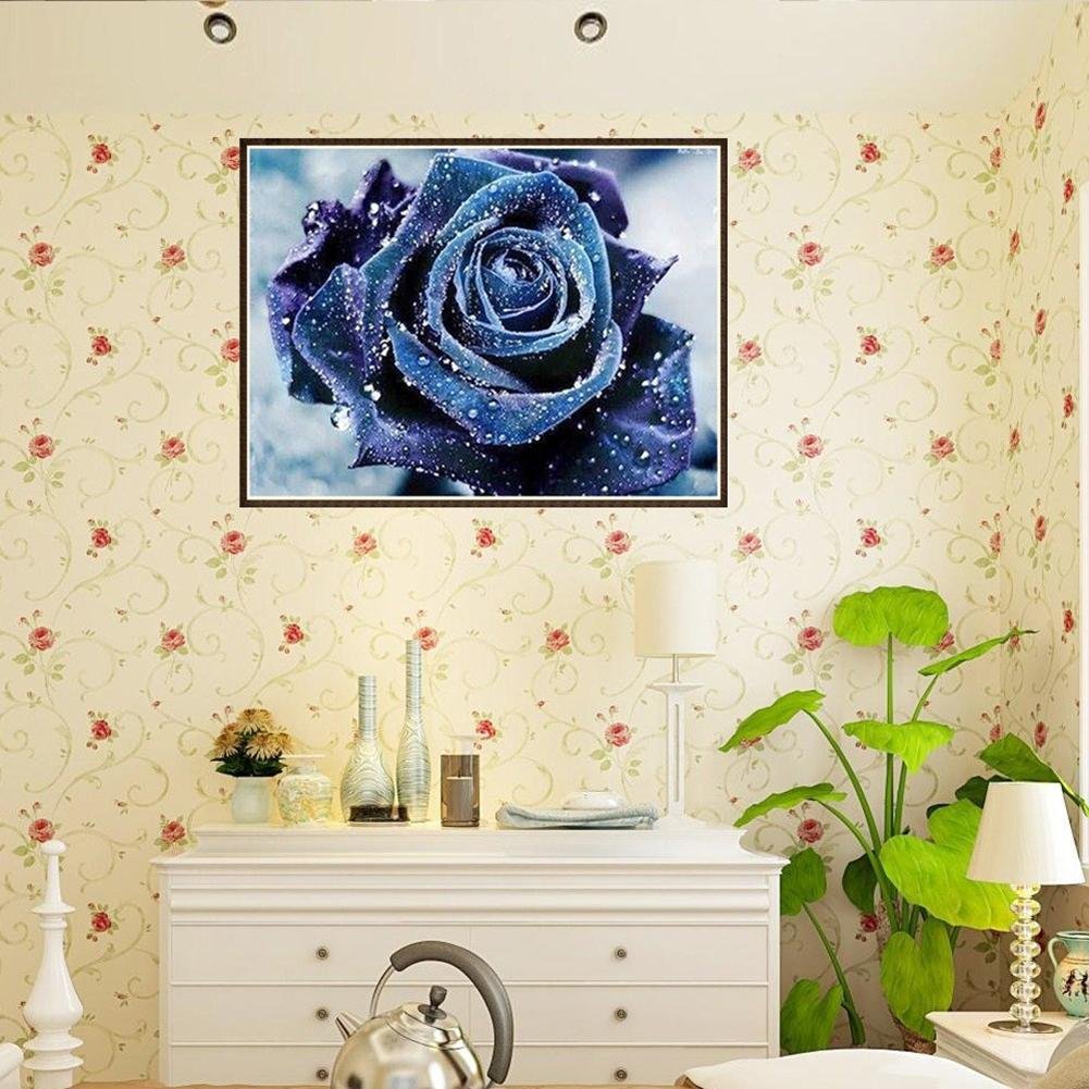 Diamond Painting - Partial Round - Blue Rose