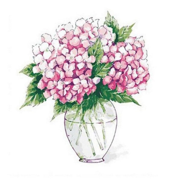 Painting By Numbers on Canvas Flower in Vase Hand painted Oil Picture
