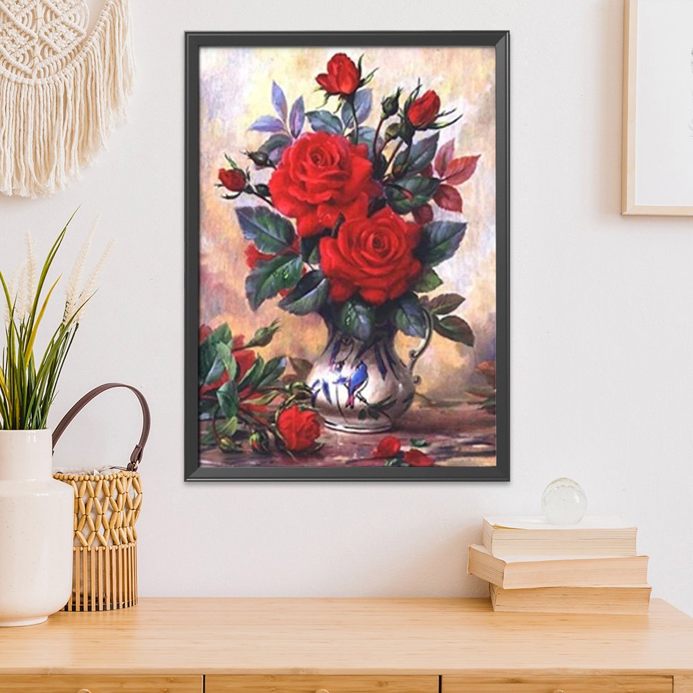11ct Stamped Cross Stitch - Red Flower(40*50cm)