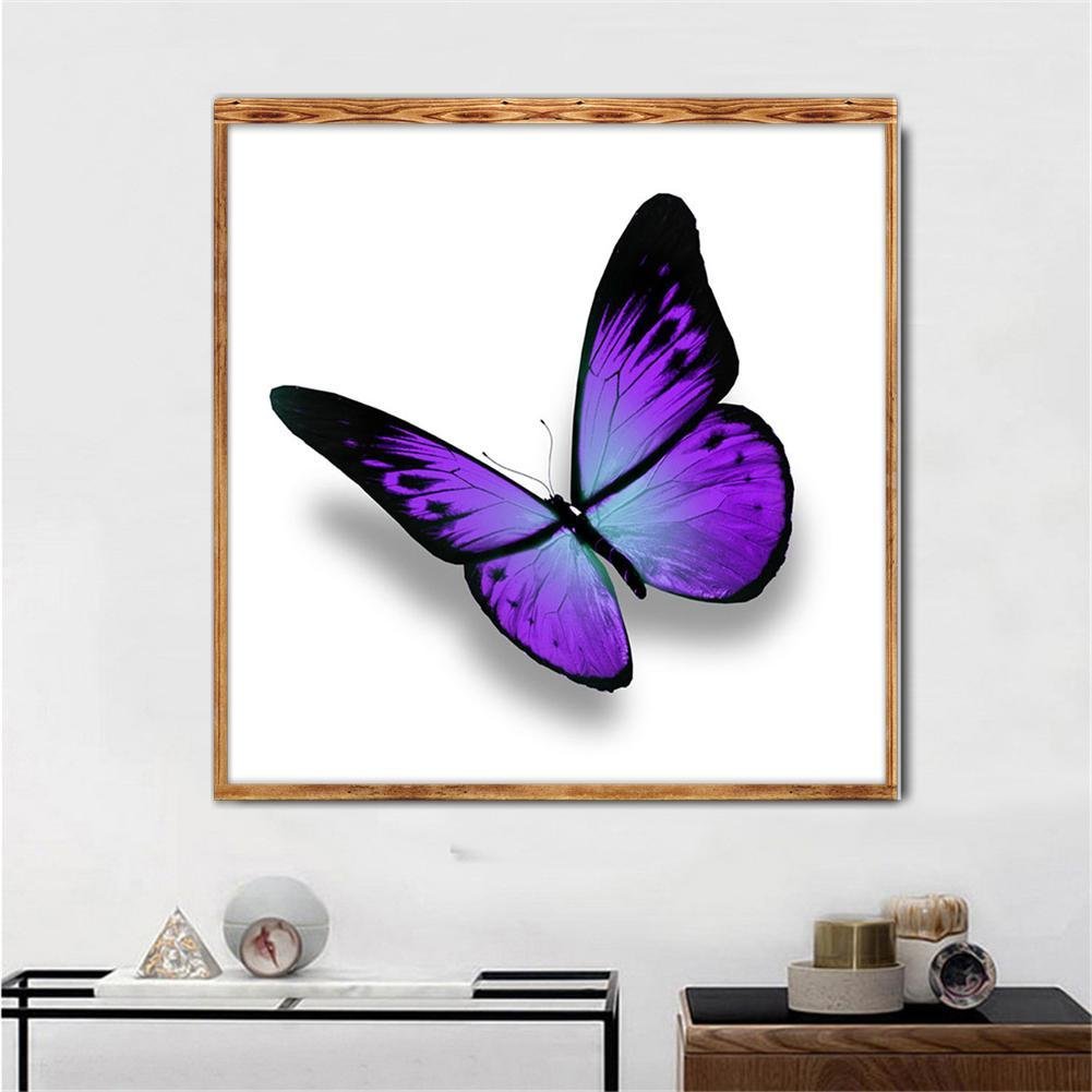Diamond Painting - Partial Round - Purple Butterfly A