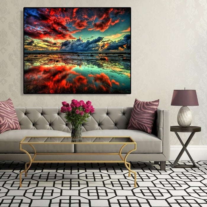 Paint By Numbers Kit Red Cloud Oil Painting