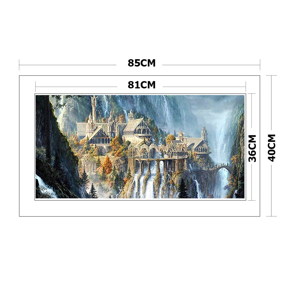 11ct Stamped Cross Stitch - Castle On The Mountain(40*85cm)